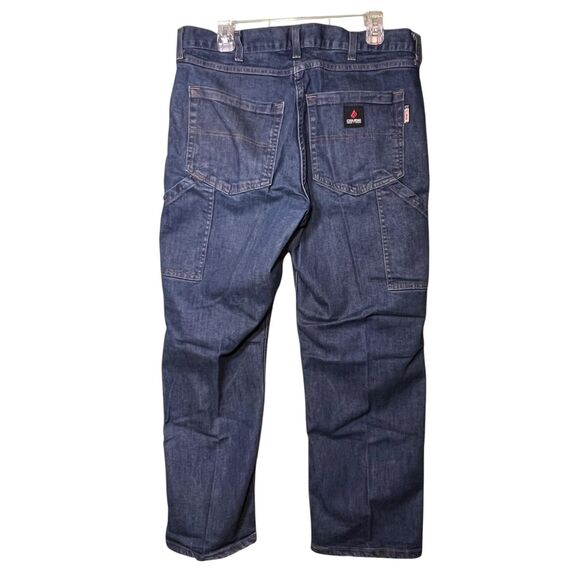 Crude FR Jeans Mens 36x32 Blue Flame Resistant CAT 2 NFPA 2112 ATPV 13 Stretch - Picture 3 of 11